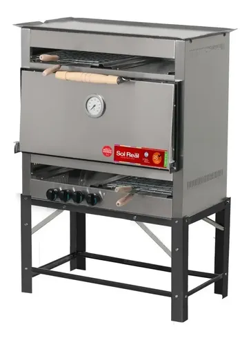 Horno 8 Pizzas Acero con 2 Carliteros dobles y Plancha Doble